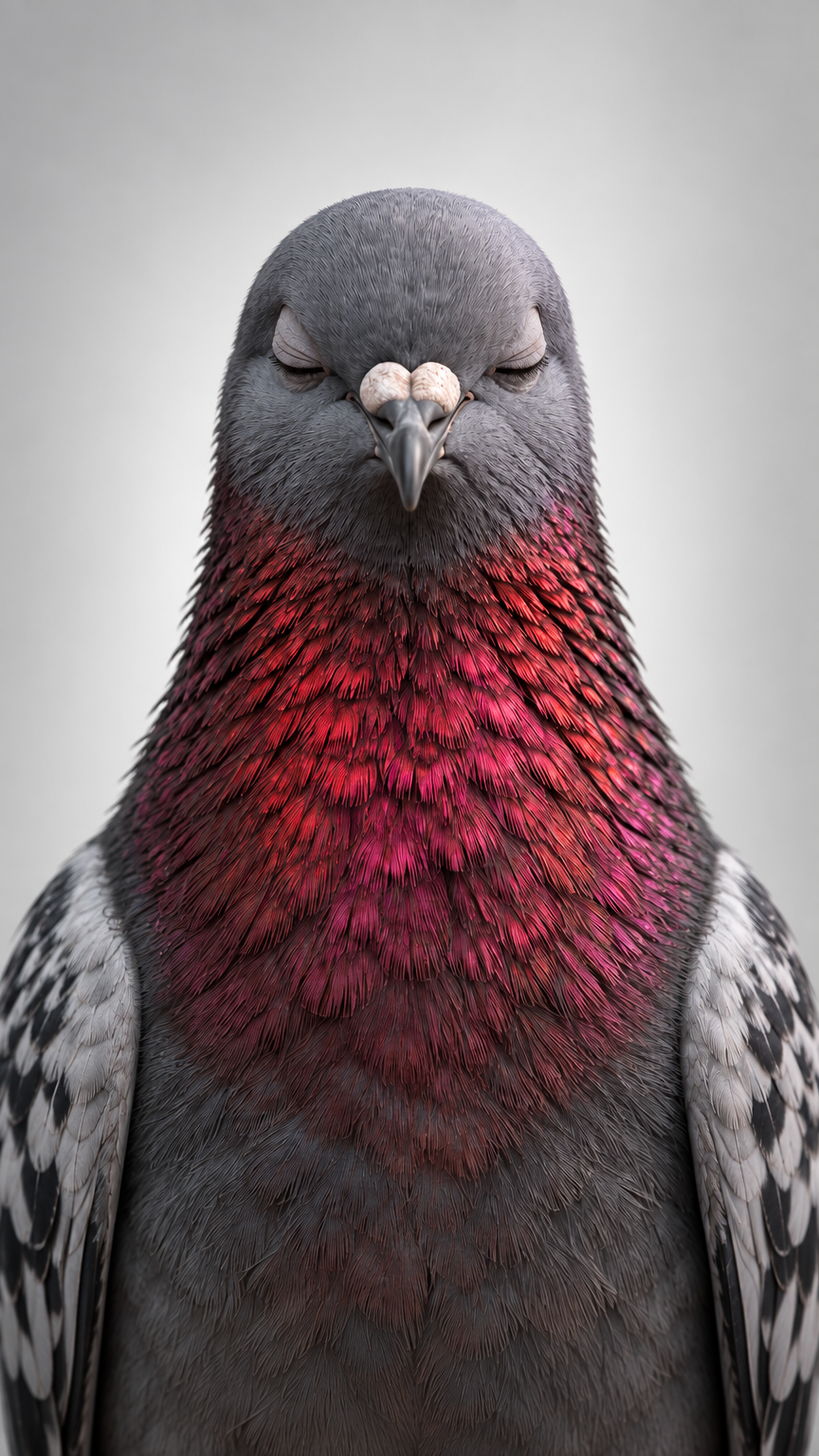 Same image as @ref26 Remove the headphones and texts in the background, make the bird more into red